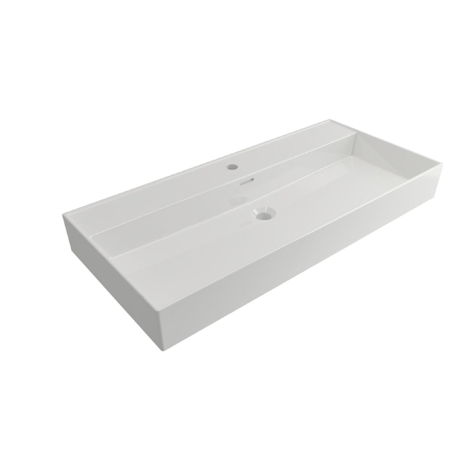 Wastafel Plieger Kansas 1 Kraangat 100x46,6 cm met Overloop Wit