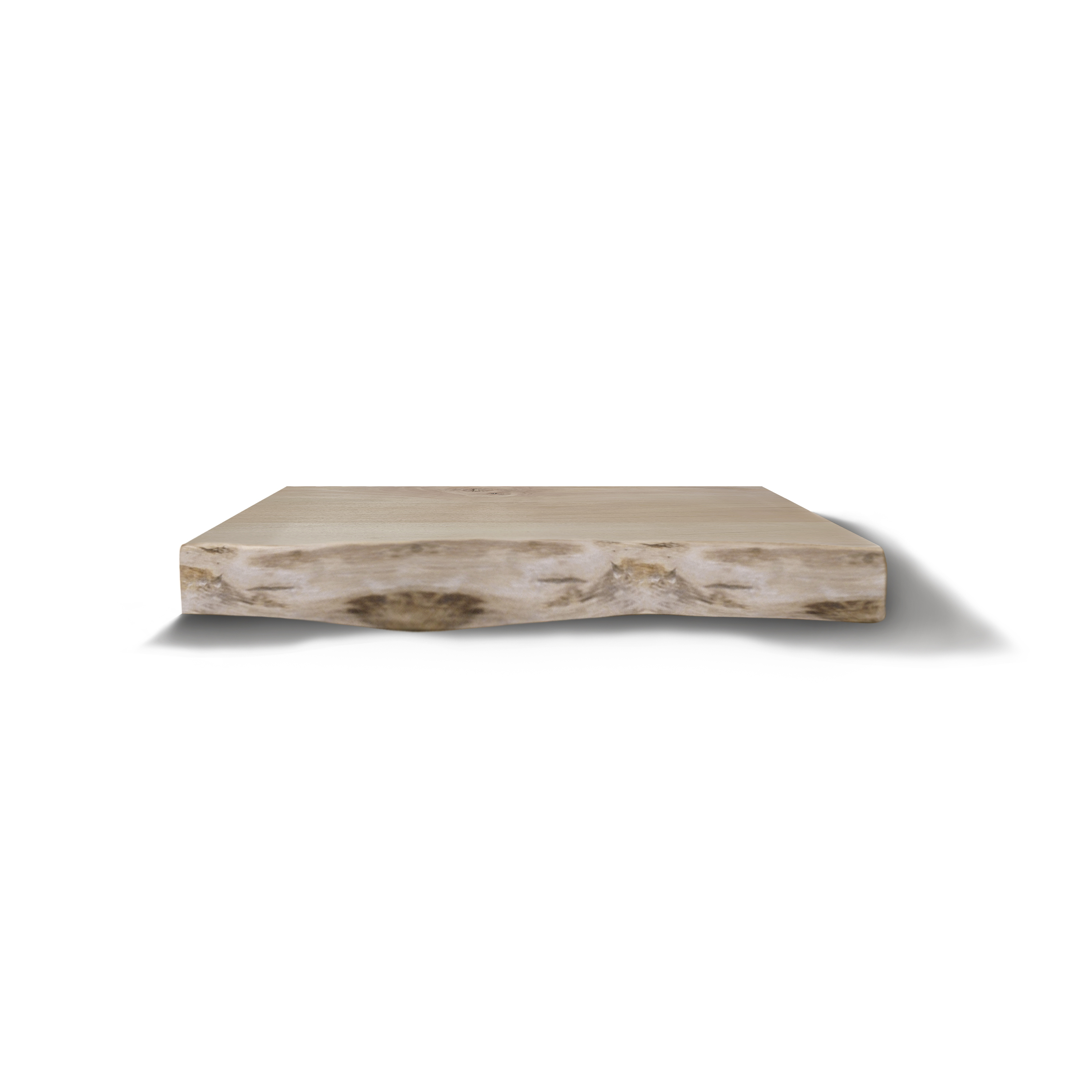 Wastafelblad Gliss Design Massief Hout Met Boomschors 100 cm Olie Wit