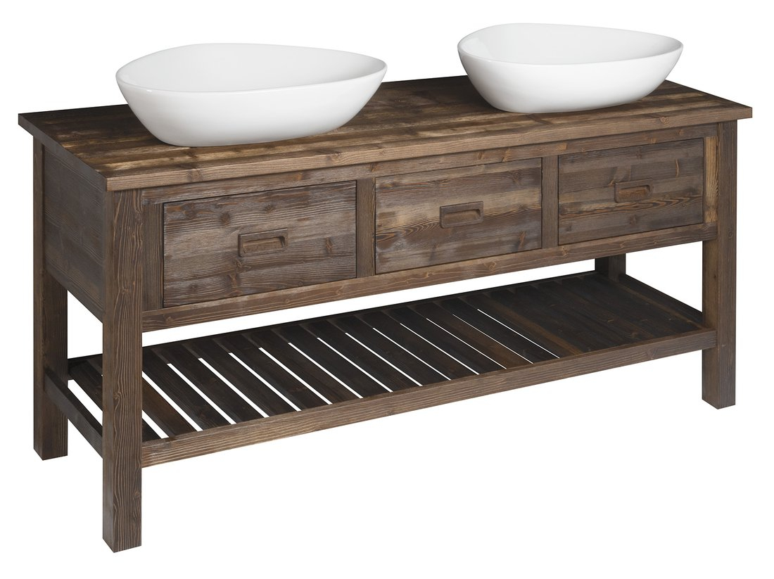 Sapho Wastafelkast  Brand 160x73x50 cm Gebeitst Sparrenhout