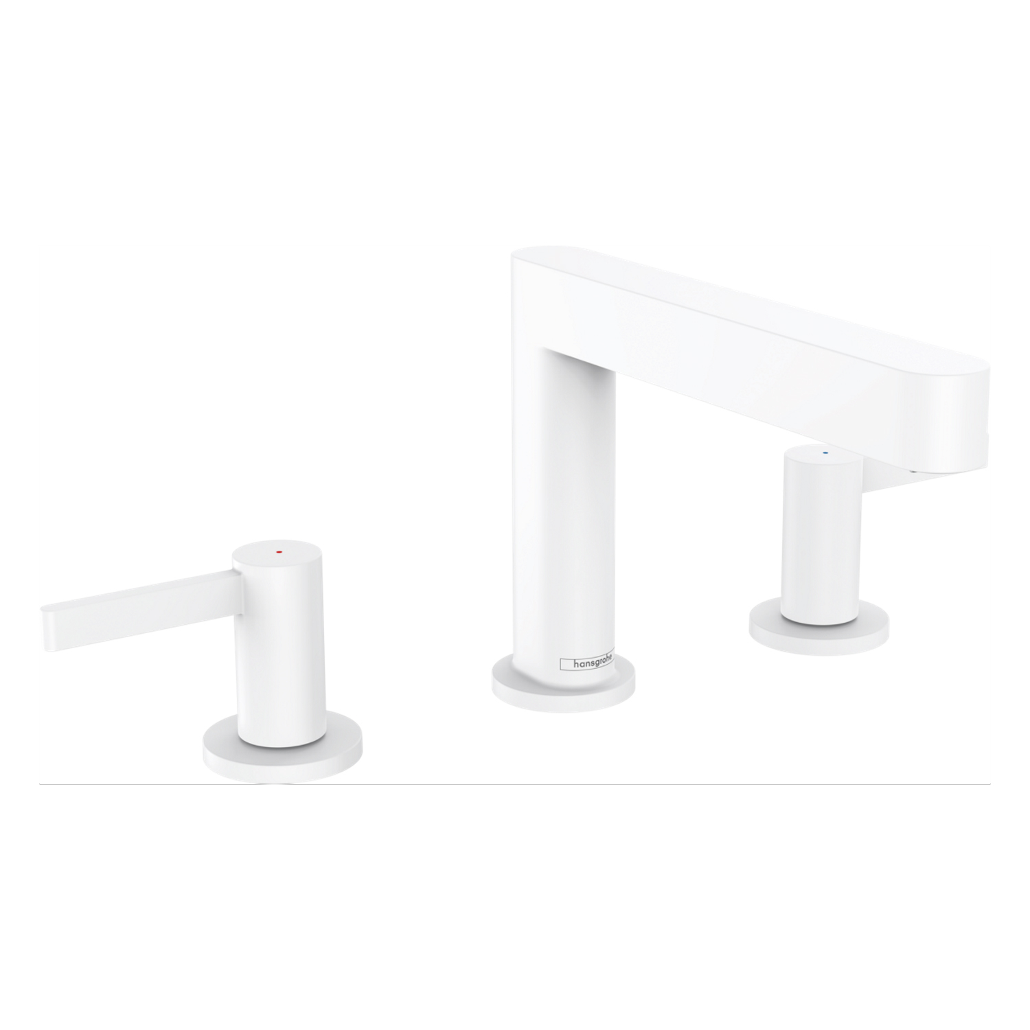 Wastafelmengkraan Finoris HansGrohe 3-gats 110 met Push-Open Waste Mat Wit product afbeelding