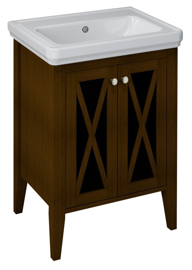 Sapho Wastafelmeubel  Cross Mahonie Hout 55x81x43 cm