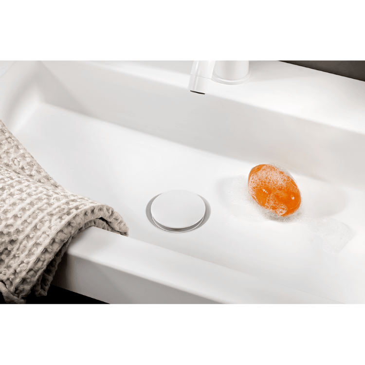 Vtwonen Wastafelplug Bad Curve 5/4 voor Overloop Powder White