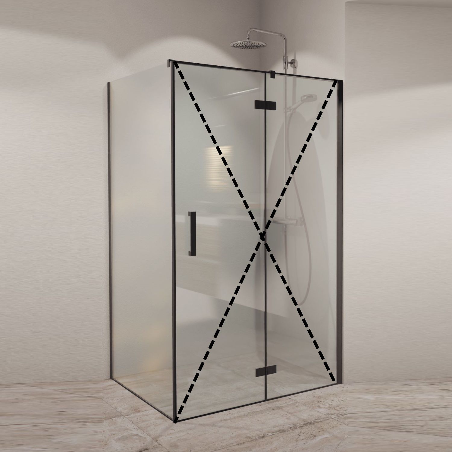 Boss & Wessing Zijwand BWS PC Design 200x70 cm Mat Zwart