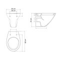 Hangtoilet Sanilux Easy Flush Compact Randloos 48cm (incl. zitting)