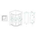 Douchecabine Boss & Wessing Kwartrond 100x100x190 cm 5 mm Helder Glas Chroom