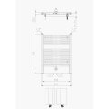 Designradiator Boss & Wessing Locco Middenaansluiting 77,5x60 cm 415 Watt Mat Wit