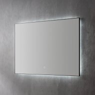 Spiegel Sanilux Decor Met Indirecte LED Verlichting 58x80 cm Mat Zwart Incl. Spiegelverwarming
