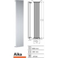 Designradiator Aika 1800 x 300 mm Wit Structuur