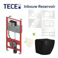 TECE Profil Toiletset set65 Mudo Randloos Mat Zwart met TECE Drukplaat