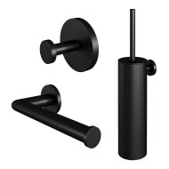 Toiletaccessoire Set Brauer Black 3-in-1 met PVD coating Mat Zwart