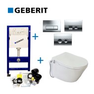 Geberit UP100 Toiletset set31 Sanilux Easy Flush Rimfree 48cm compact met Delta drukplaat