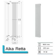 Handdoekradiator Aika Retta 1800 x 295 mm Zwart