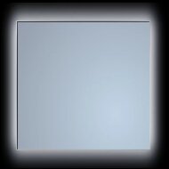 Spiegel Sanicare Q-Mirrors 70x70 cm Vierkant Met Rondom LED Warm White, Omlijsting Mat Zwart incl. ophangmateriaal Met Afstandsbediening (Spiegels en spiegelkasten)