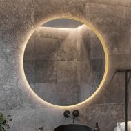 Spiegel Boss & Wessing Star Rond met LED 80 cm Mat Goud