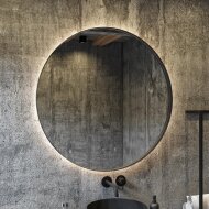 Spiegel Boss & Wessing Star Rond met LED 80 cm Mat Zwart