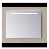 Spiegel Sanicare Q-Mirrors 90x60 cm PP-Geslepen Vierkant Met Aan De Bovenkant Gezandstraalde Strook LED Cold White en Afstandsbediening incl. ophangmateriaal (Spiegels en spiegelkasten)