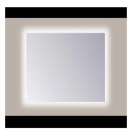 Spiegel Sanicare Q-Mirrors 120x60 cm PP-Geslepen Vierkant Met Rondom LED Warm White en Afstandsbediening incl. ophangmateriaal (Spiegels en spiegelkasten)