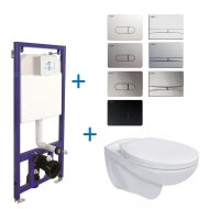 Toiletset Budget Set 01 Basic Pro Randloos Wit Met BWS Drukplaat