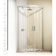 Huppe Design Elegance Schuif Kwartrond 90 X 190 Cm. R50 Matzilver-helder Glas