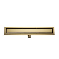 Douchegoot met Tegelrooster en Flens BWS Roos 80x7 Cm Geborsteld Messing