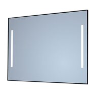 Spiegel Sanicare Q-Mirrors 80x70 cm Vierkant Met Links & Rechts LED Warm White, Omlijsting Chroom incl. ophangmateriaal Met Afstandsbediening (Spiegels en spiegelkasten)