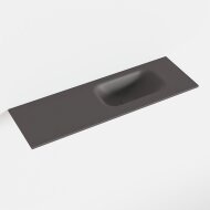 MONDIAZ EDEN Dark_grey solid surface inleg wastafel voor toiletmeubel 70cm. Positie wasbak rechts