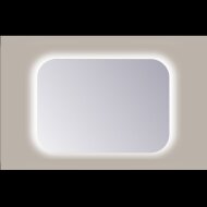 Spiegel Rechthoek Sanicare Q-Mirrors Afgeronde Hoeken 60x70 cm PP Geslepen LED Cold White Met Sensor