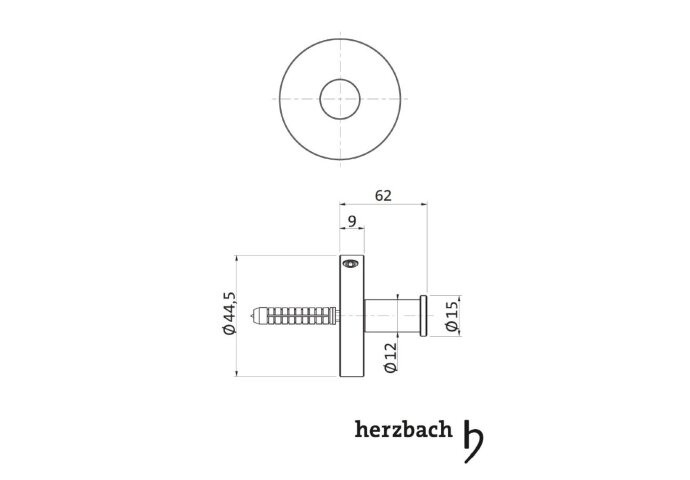 Handdoekhaak Herzbach Design IX PVD-Coating 50 mm Zwart