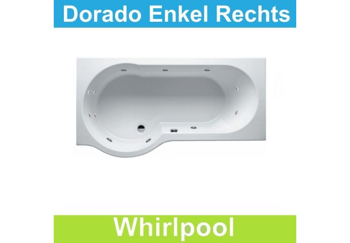 Ligbad Riho Dorado Rechts 170 x 75/90 cm Whirlpool Enkel systeem