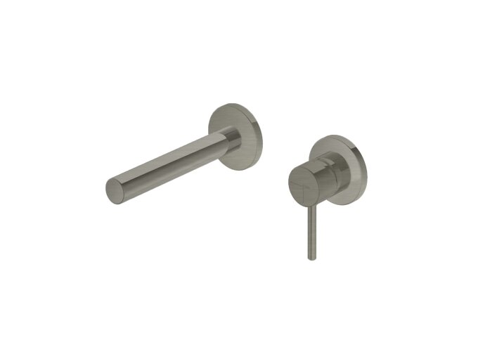 Wastafelmengkraan Hotbath Buddy Inbouw 3+3 Inbouwsysteem 1-hendel Uitloop Recht 17 cm Geborsteld Nikkel
