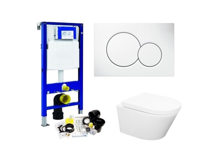 Geberit UP320 Toiletset set24 Wiesbaden Vesta Rimless 52 cm met Sigma drukplaat