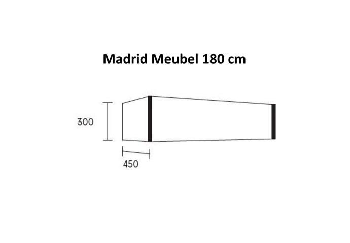 Badkamermeubel BWS Madrid Dark Brown 180x45x30 cm Mat Witte Solid Surface Wastafel Rechts (2 lades, 1 kraangat)